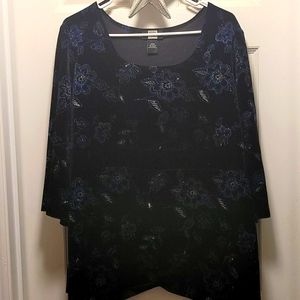 Studio 1940 Black Velvet top Size 2xl